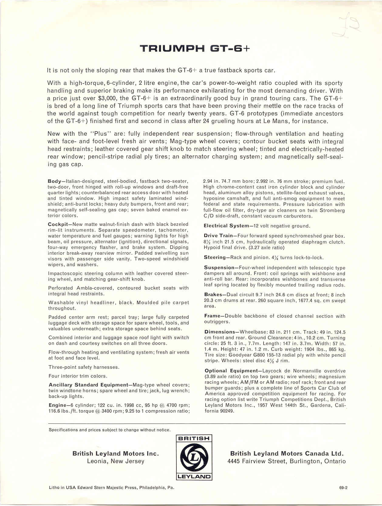 Triumph GT6 + (Can) !